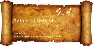 Iritz Alfréd névjegykártya